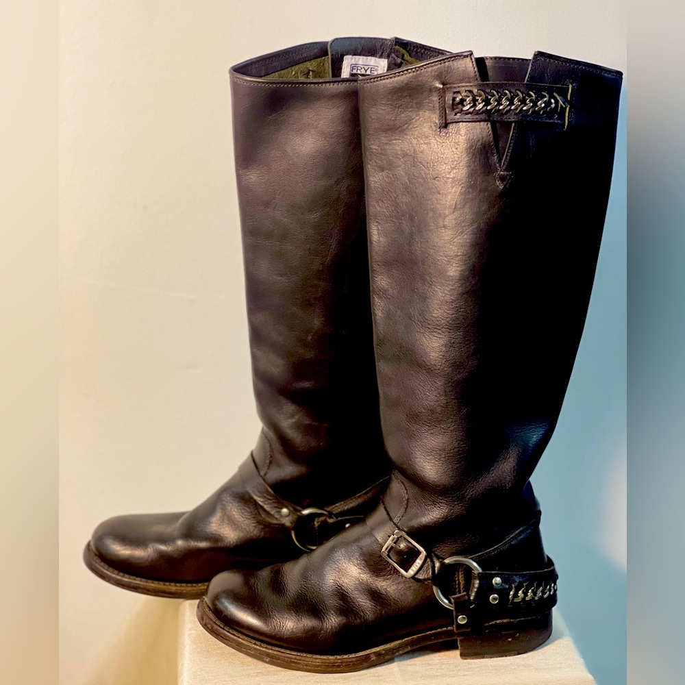 Black Frye motorcycle boots